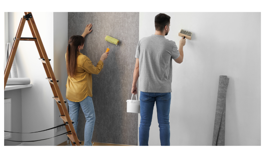 Professional wallpaper installation process